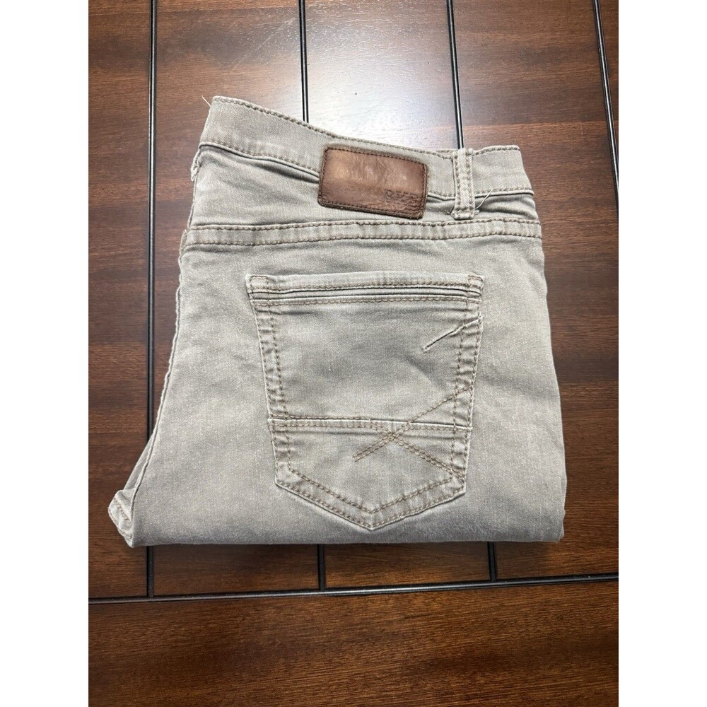 BKE Tyler Jeans Mens 38x30 Gray Relaxed Fit Mid Rise Performance Stretch Buckle
